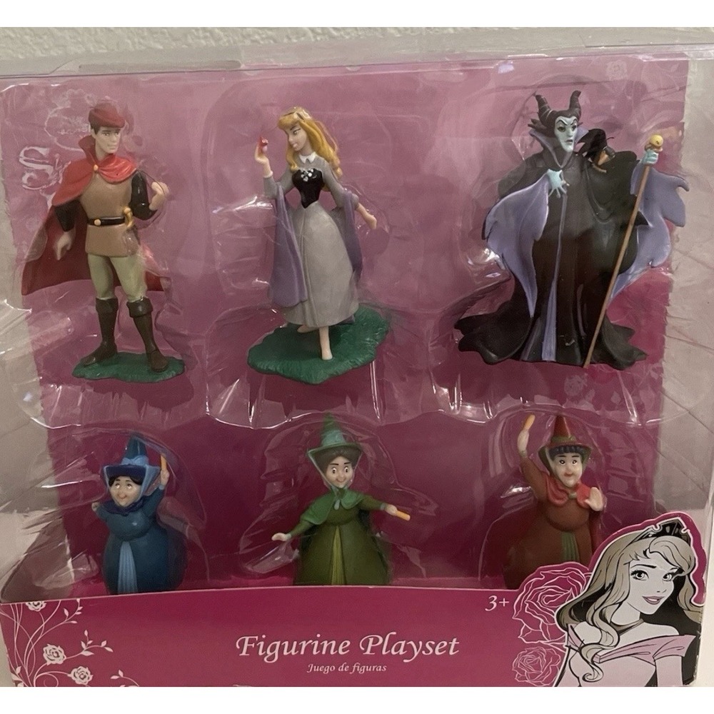 Disney Sleeping Beauty 6 Piece Figures figurines, Cake Toppers
